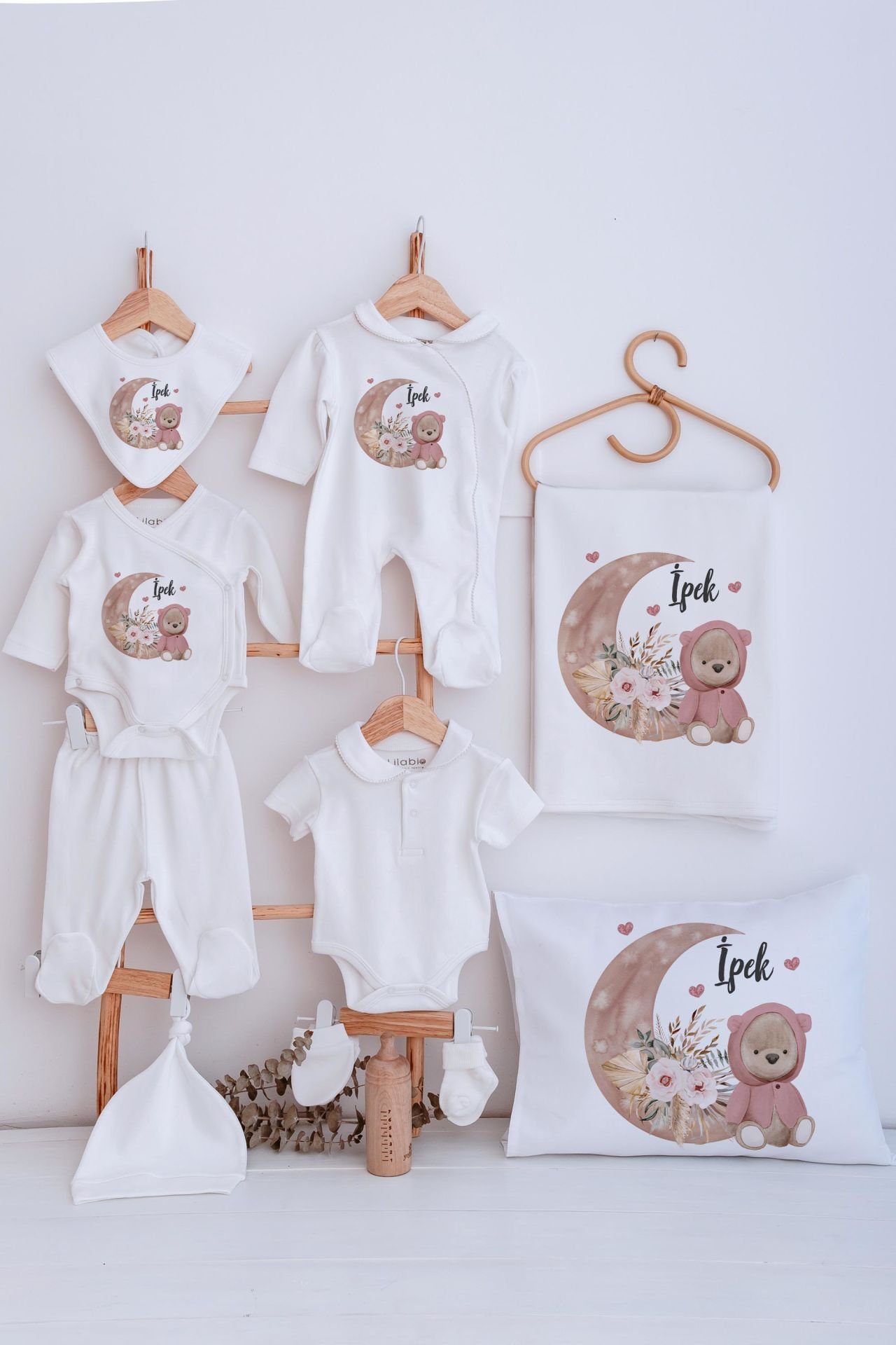 Lilabio Bebe Yaka İsme Özel Delux 12li Hastane Çıkışı Ayıcık