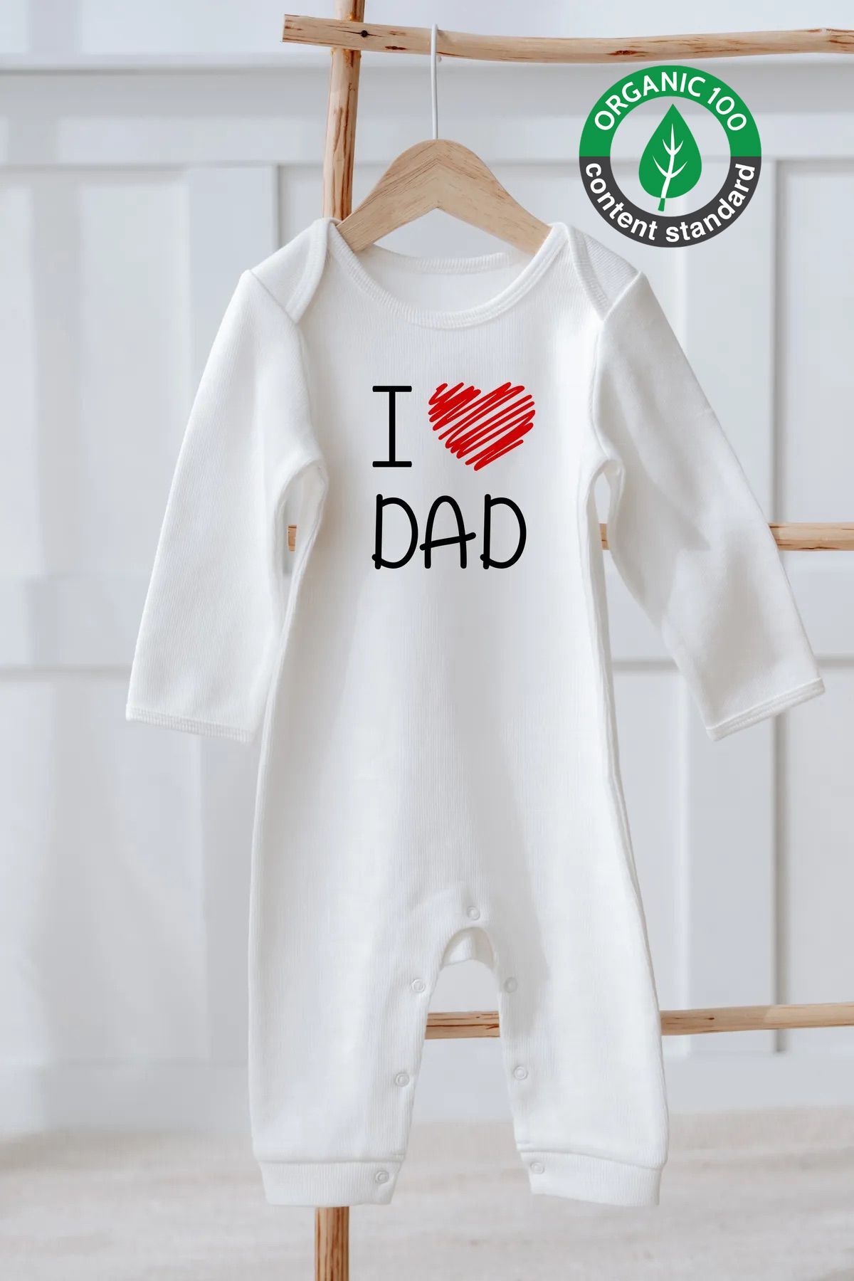 %100 Pamuk I Love Dad Bebek Tulum