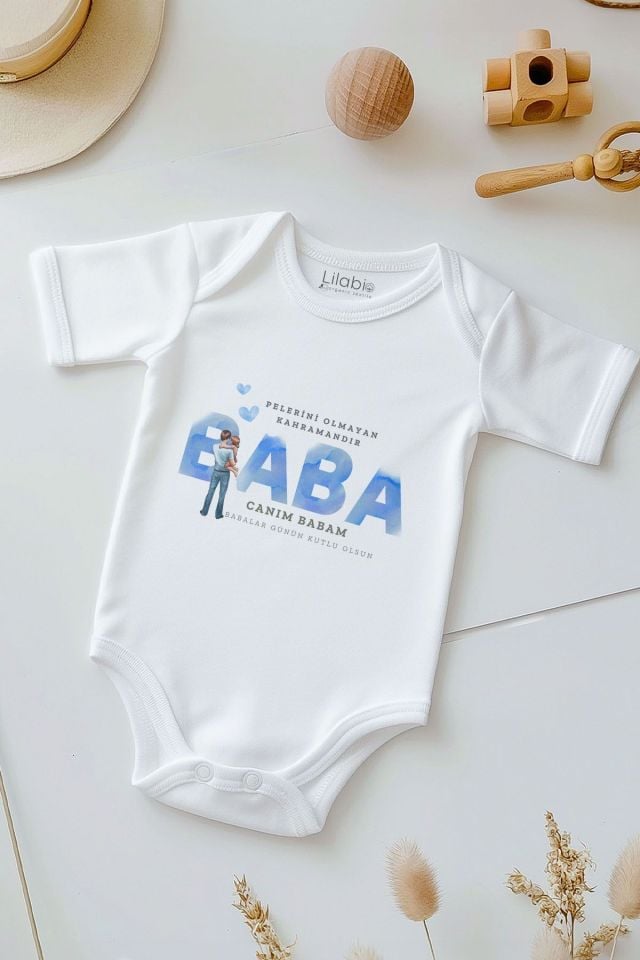 %100 Pamuk Babalar Günü Bebek Body Zıbın