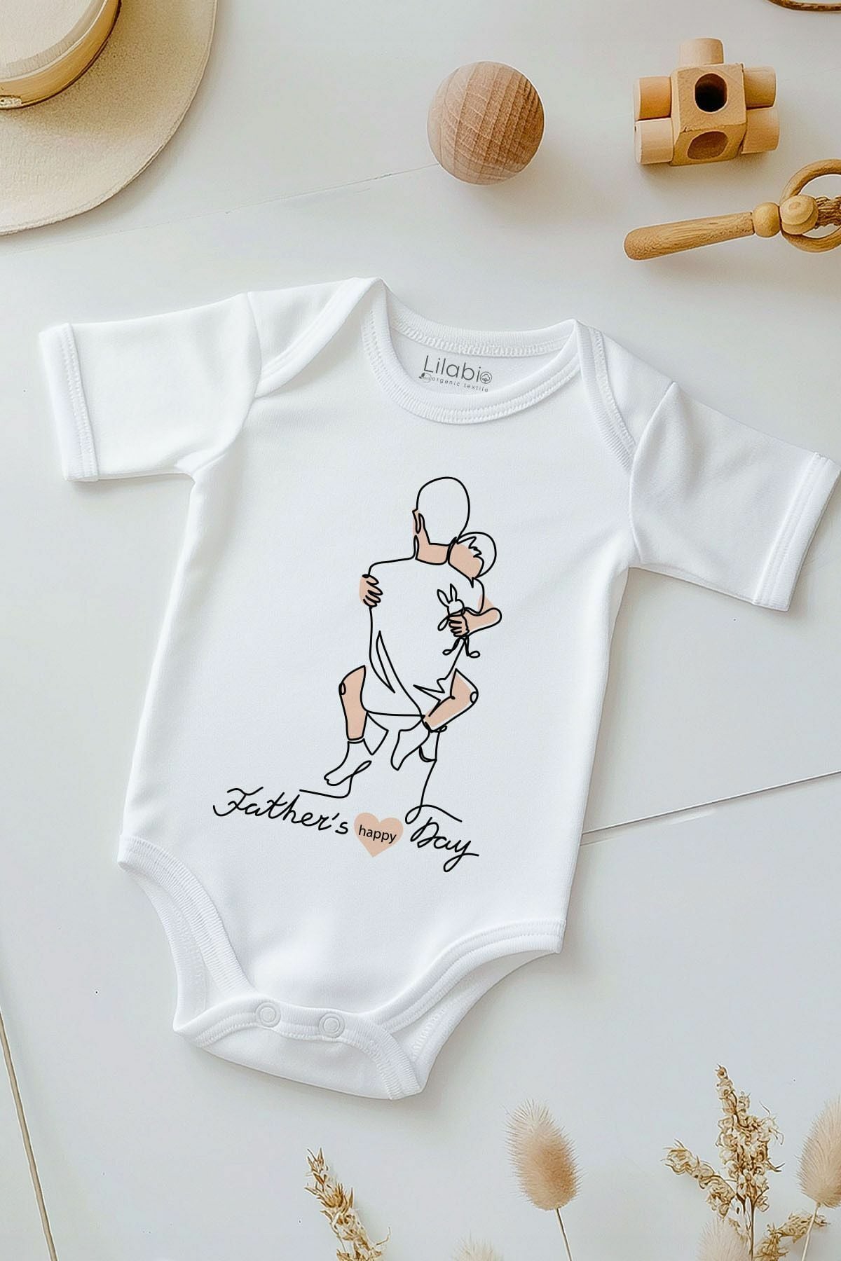 %100 Pamuk Babalar Günü Bebek Body Zıbın