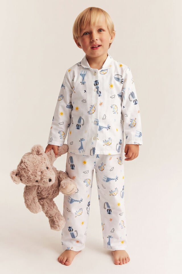 %100 Pamuk Pazen Erkek Çocuk Pijama Takımı
