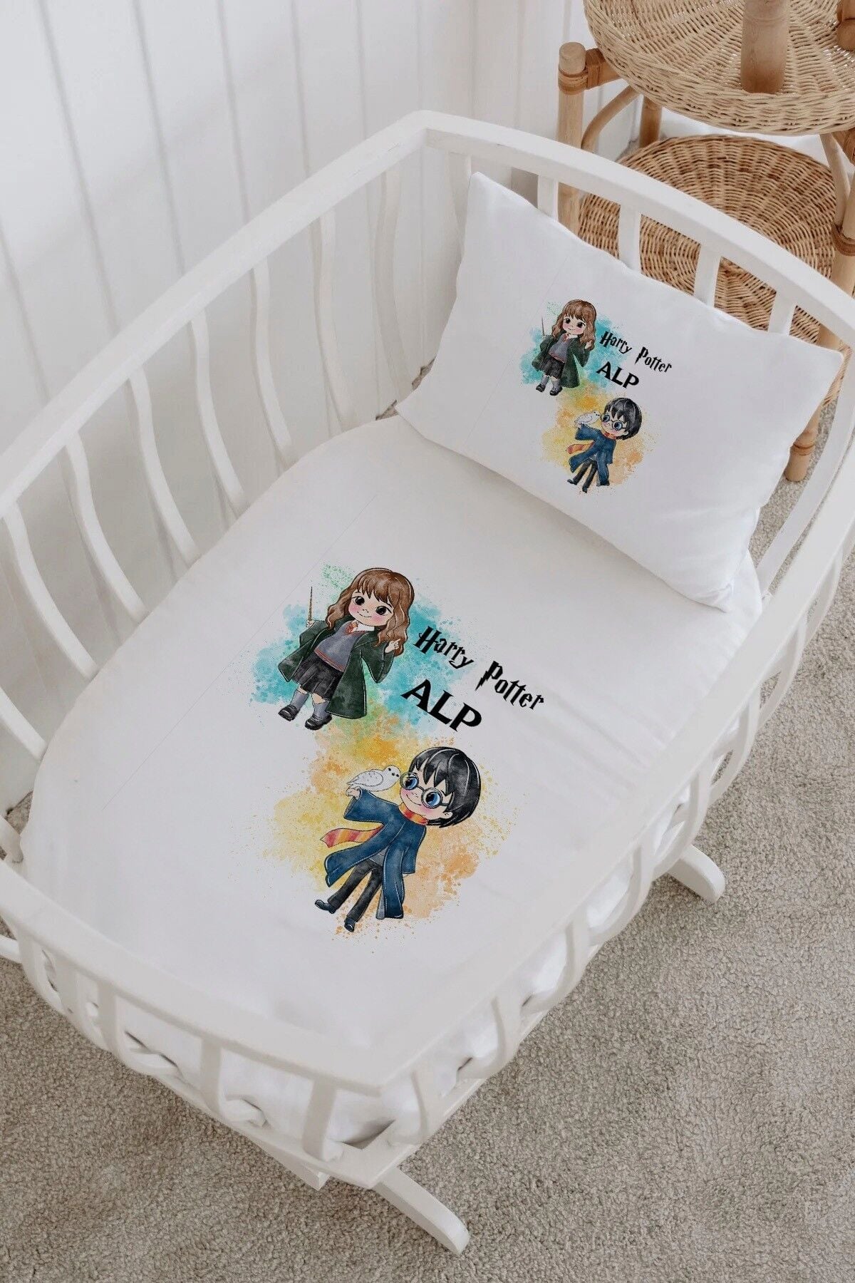 İsme Özel %100 Pamuk Park Yatak Çarşaf Seti  Harry Potter