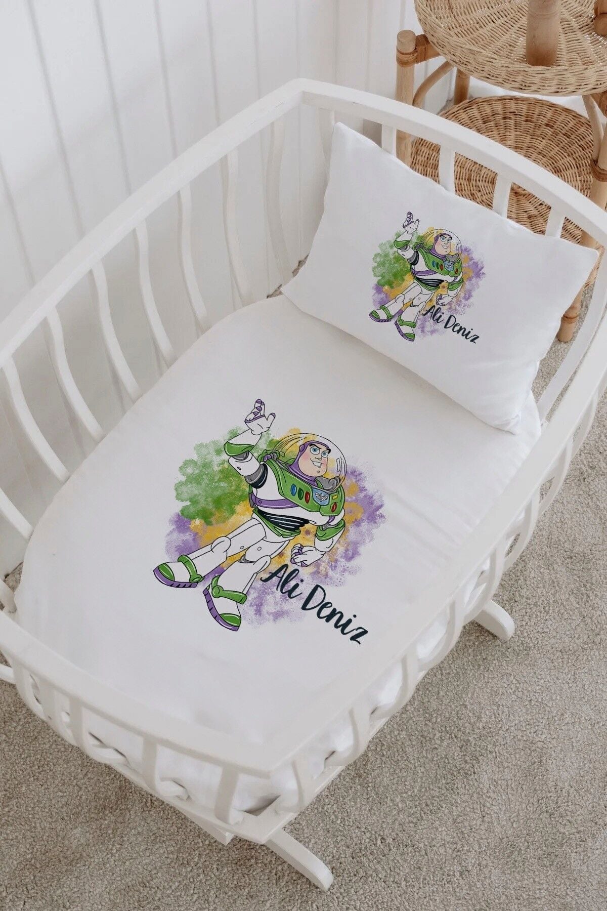 İsme Özel %100 Pamuk Park Yatak Çarşaf Seti Oyuncak Hikayesi