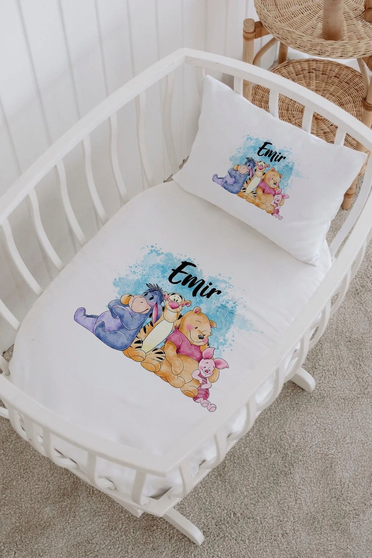 İsme Özel %100 Pamuk Park Yatak Çarşaf Seti  Winnie Arkadaşlar