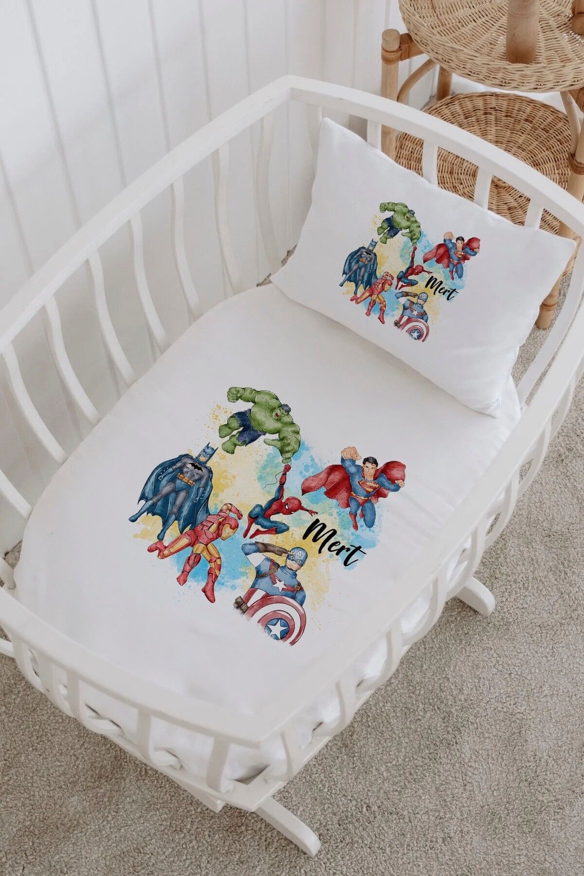 İsme Özel %100 Pamuk Park Yatak Çarşaf Seti  Kahramanlar