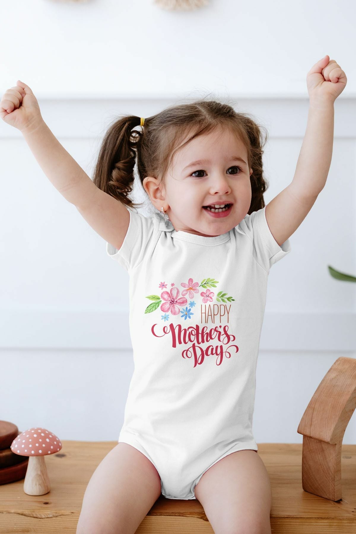Anneler Günü %100 Pamuk Kısa Kollu Bebek Body