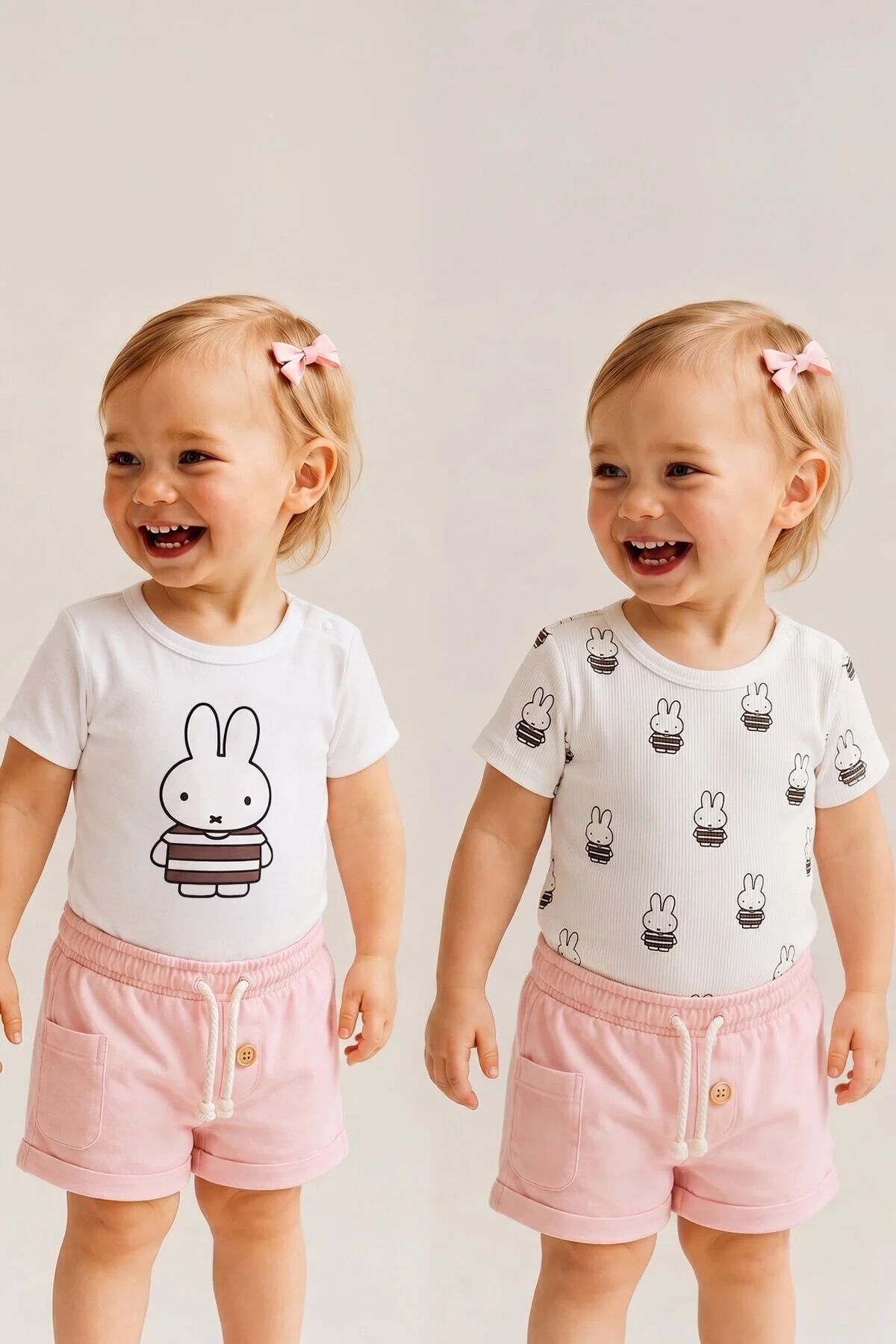 %100 Organik Pamuk 2li Kısa Kollu Bebek Body Miffy