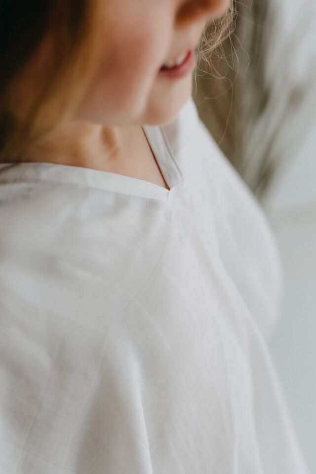 %100 Pamuk Müslin Kapüşonlu Bebek Çocuk Panço Bornoz Çiçek Çember