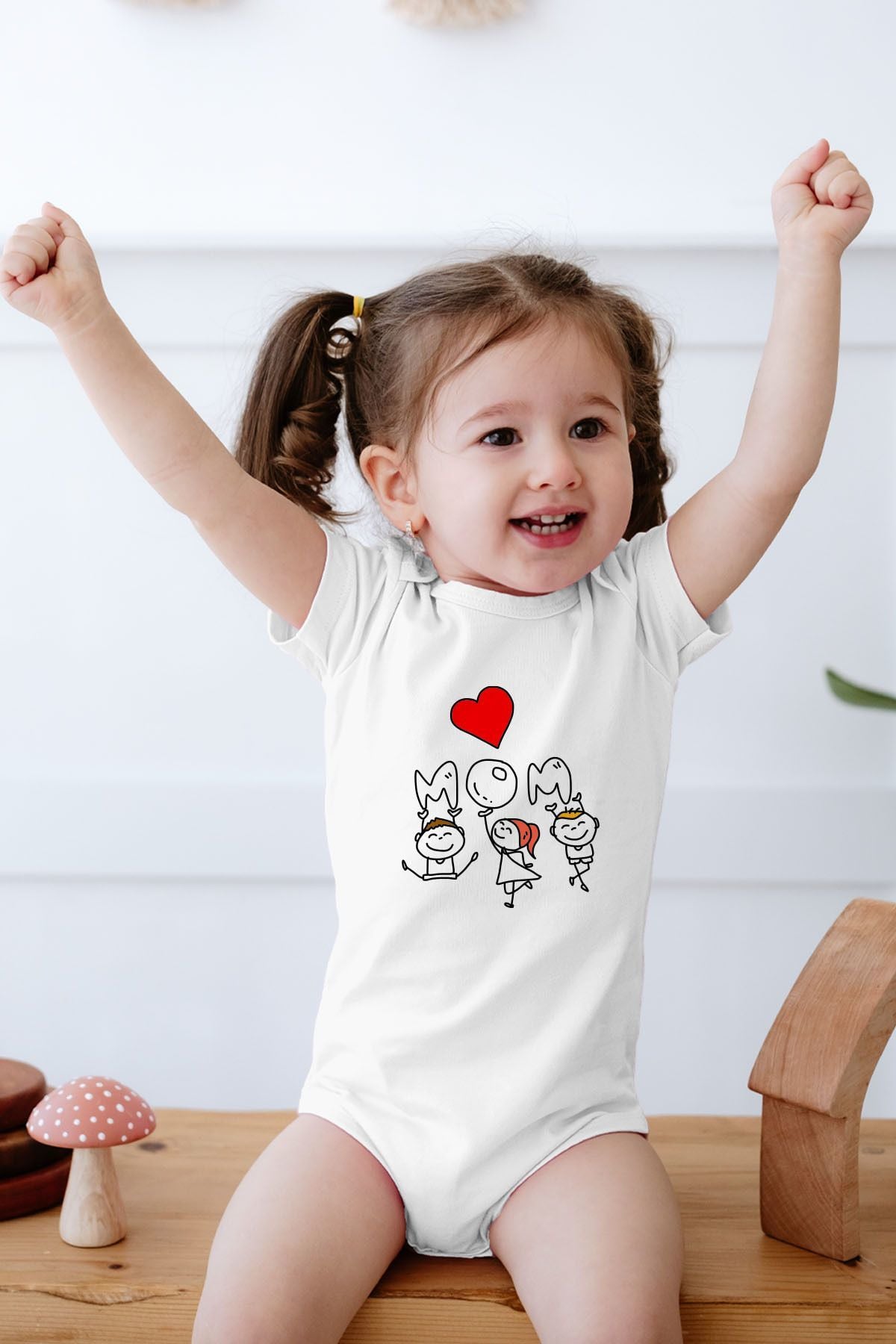 Anneler Günü %100 Pamuk Kısa Kollu Bebek Body