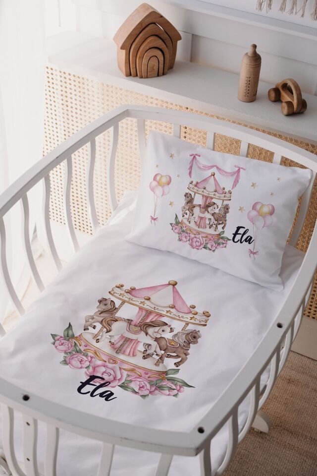 %100 Pamuk Saten Anne Yani Beşik Nevresim Takımı