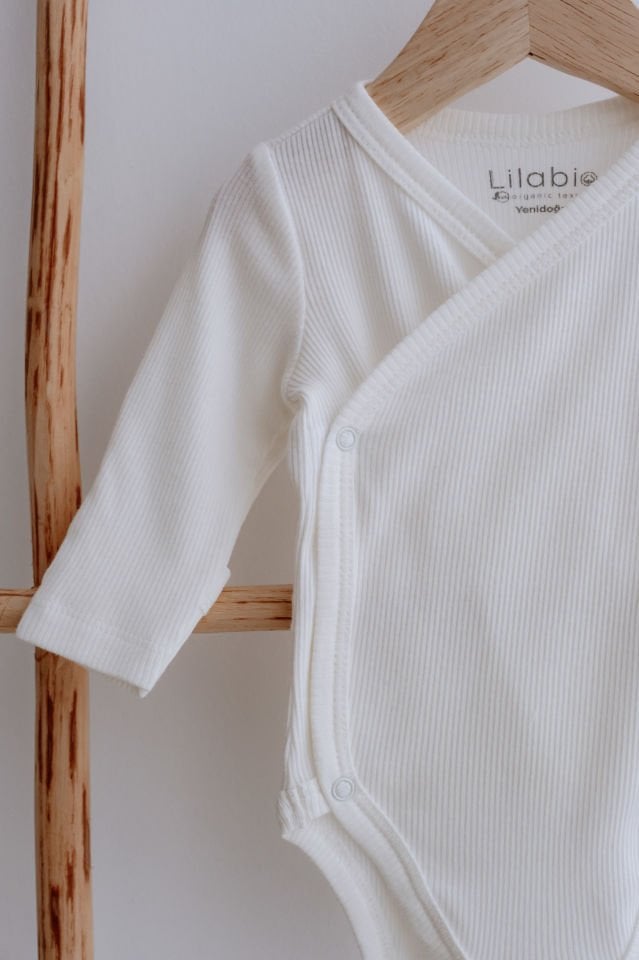 %100 Pamuk Uzun Kollu Kaşkorse Kimono Bebek Body