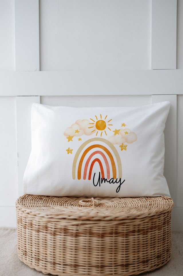 %100 Organik İsme Özel 6lı Hastane Çıkışı Tulum Set Gökkuşağı