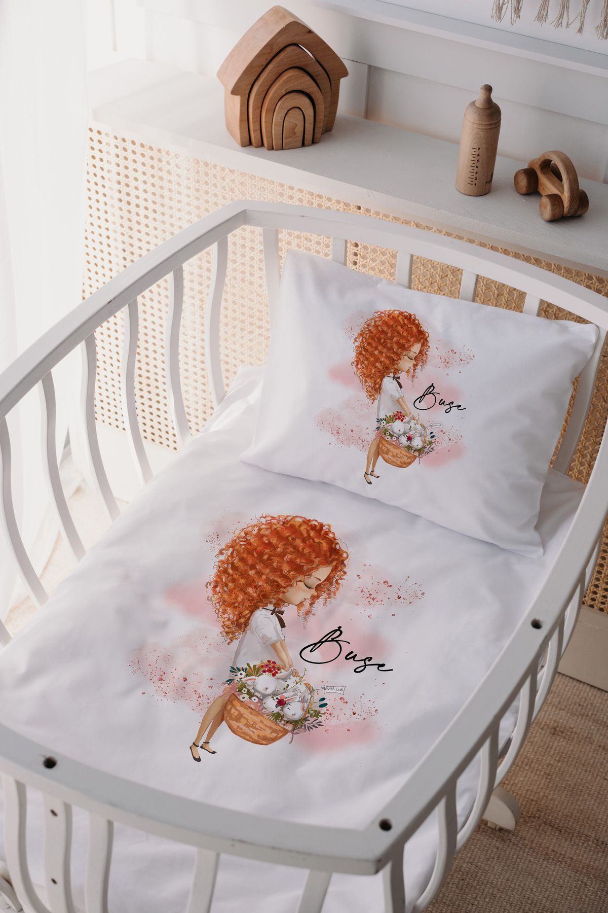 %100 Pamuk Saten Anne Yani Beşik Nevresim Takımı