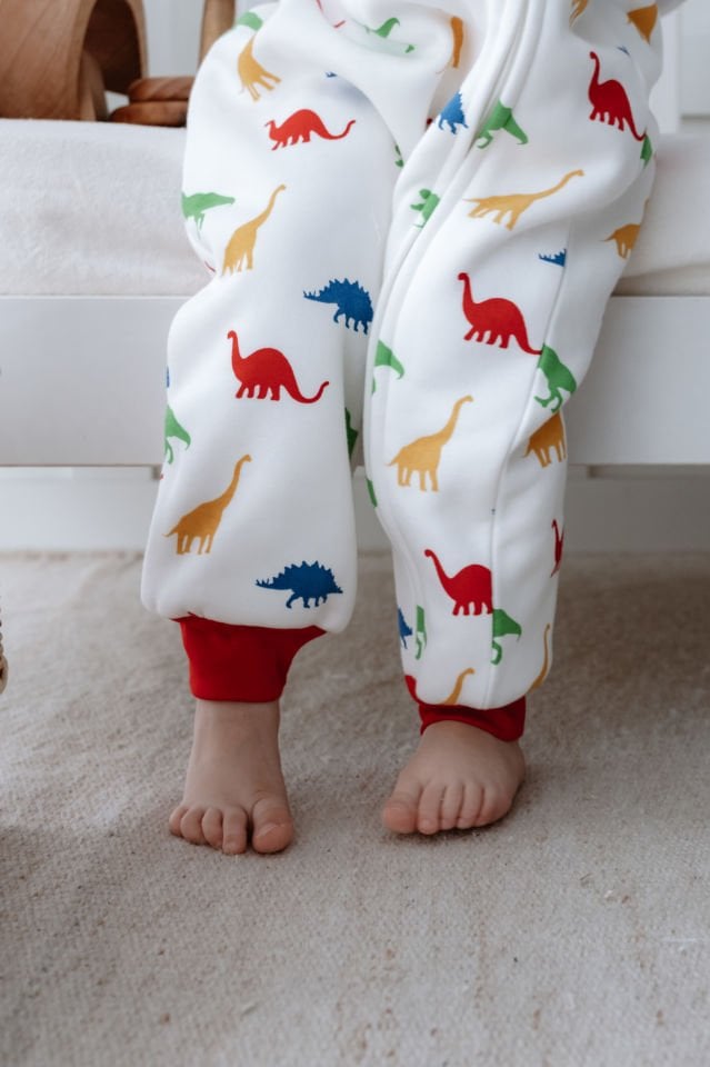 Kız Erkek Çocuk 1,5 Tog Pamuklu Desenli Uyku Tulumu Dinazor