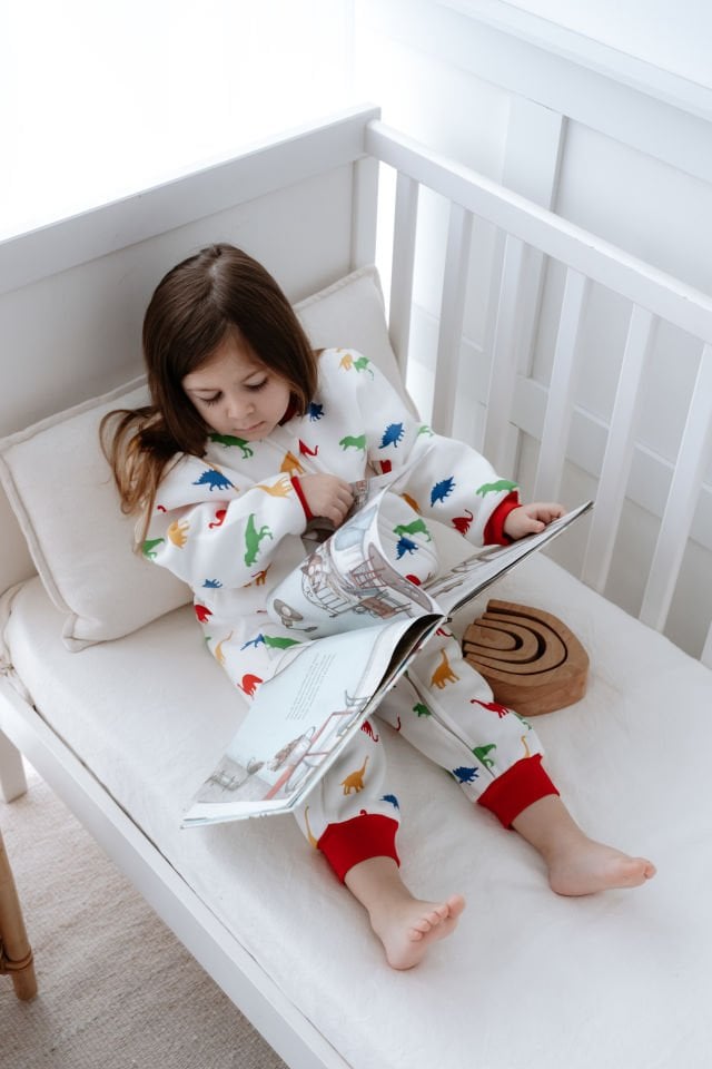 Kız Erkek Çocuk 1,5 Tog Pamuklu Desenli Uyku Tulumu Dinazor