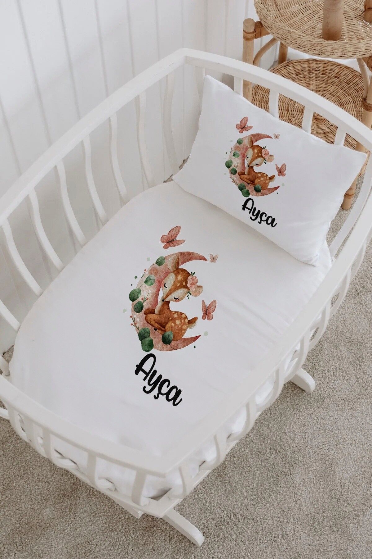 İsme Özel %100 Pamuk Park Yatak Çarşaf Seti  Ceylan