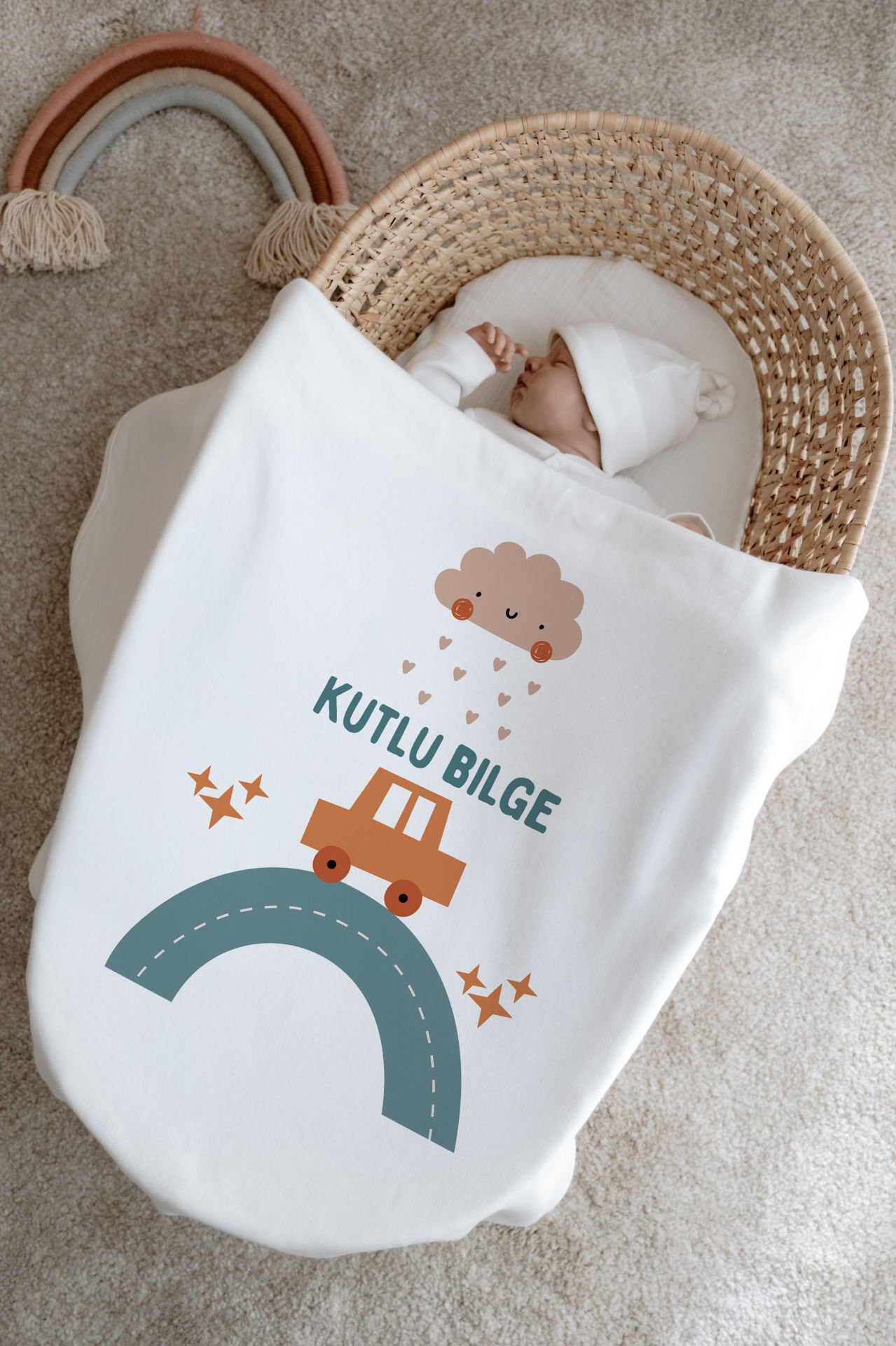 %100 Organik İsme Özel 6lı Hastane Çıkışı Tulum Set Araba