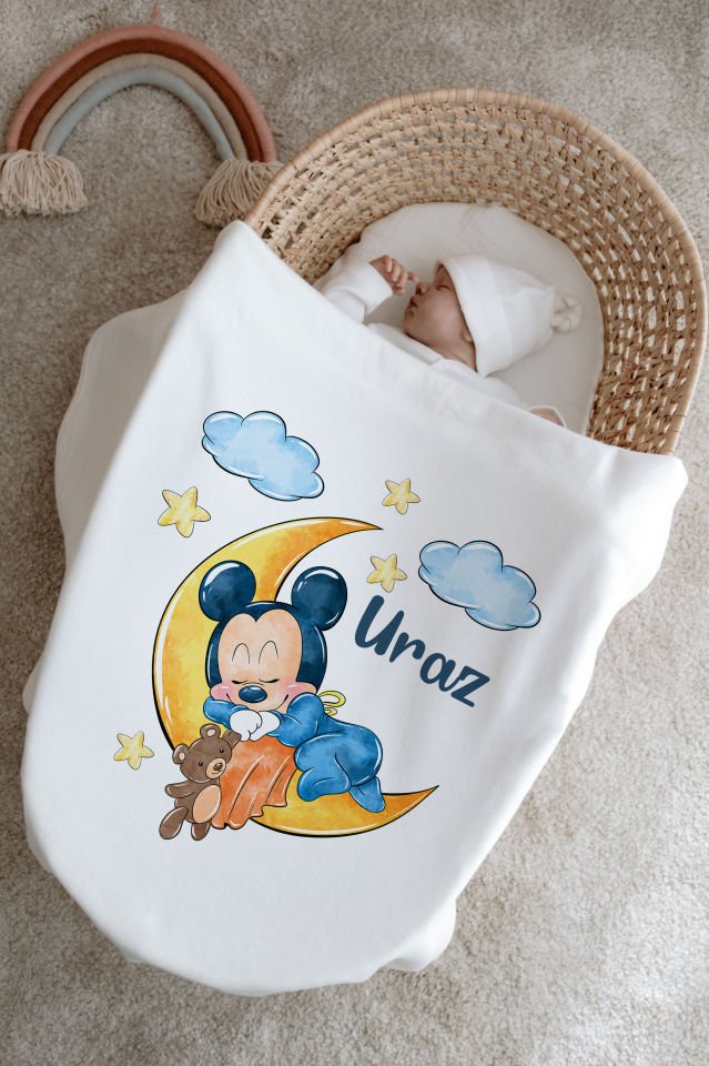 %100 Organik İsme Özel 6lı Hastane Çıkışı Tulum Set Mickey