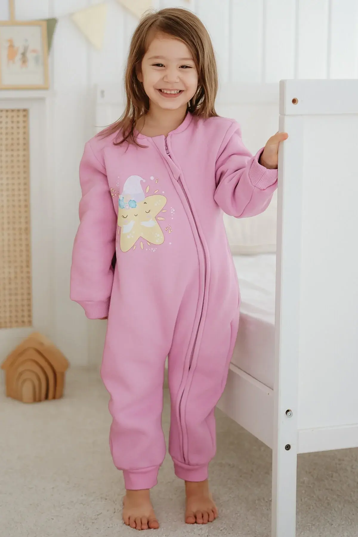 Kız Erkek Çocuk 1.5-2 Tog Desenli Uyku Tulumu Mor