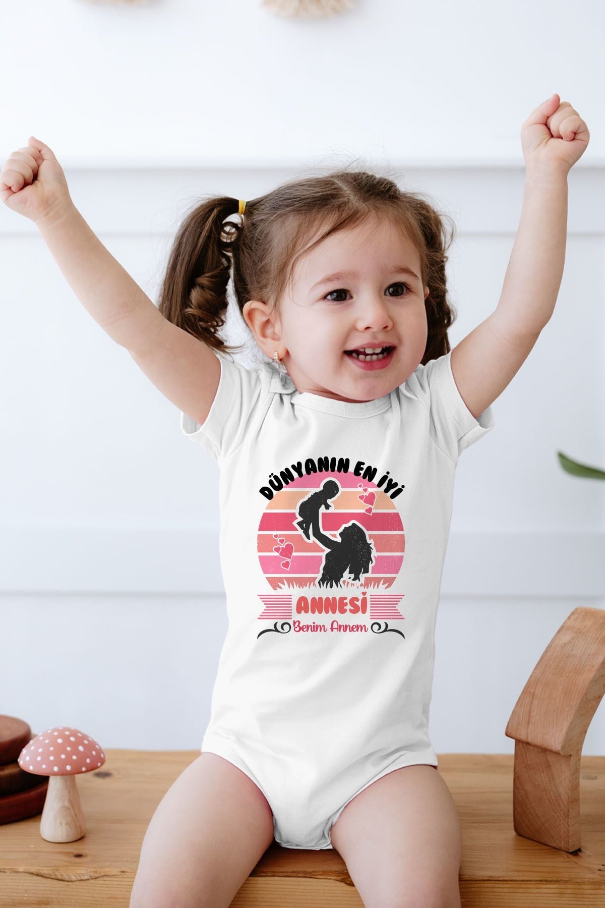Anneler Günü %100 Pamuk Kısa Kollu Bebek Body