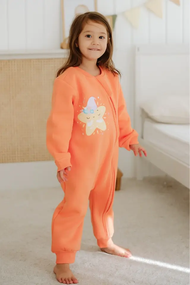 Kız Erkek Çocuk 1.5-2 Tog Desenli Uyku Tulumu Turuncu