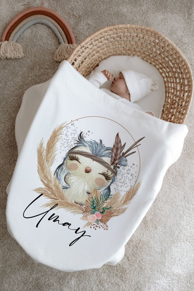 %100 Organik İsme Özel 6lı Hastane Çıkışı Tulum Set Baykuş