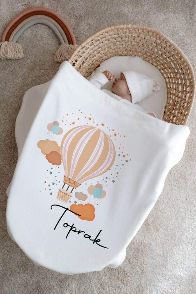 %100 Organik İsme Özel 6lı Hastane Çıkışı Tulum Set Balon