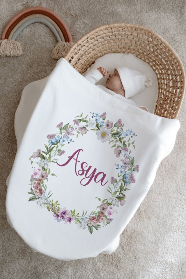 %100 Organik İsme Özel 6lı Hastane Çıkışı Tulum Set Çiçek