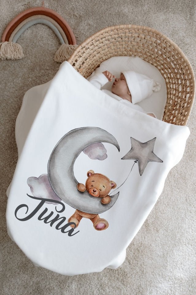 %100 Organik İsme Özel 6lı Hastane Çıkışı Tulum Set Ayıcık