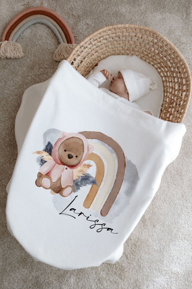 %100 Organik İsme Özel 6lı Hastane Çıkışı Tulum Set Ayıcık