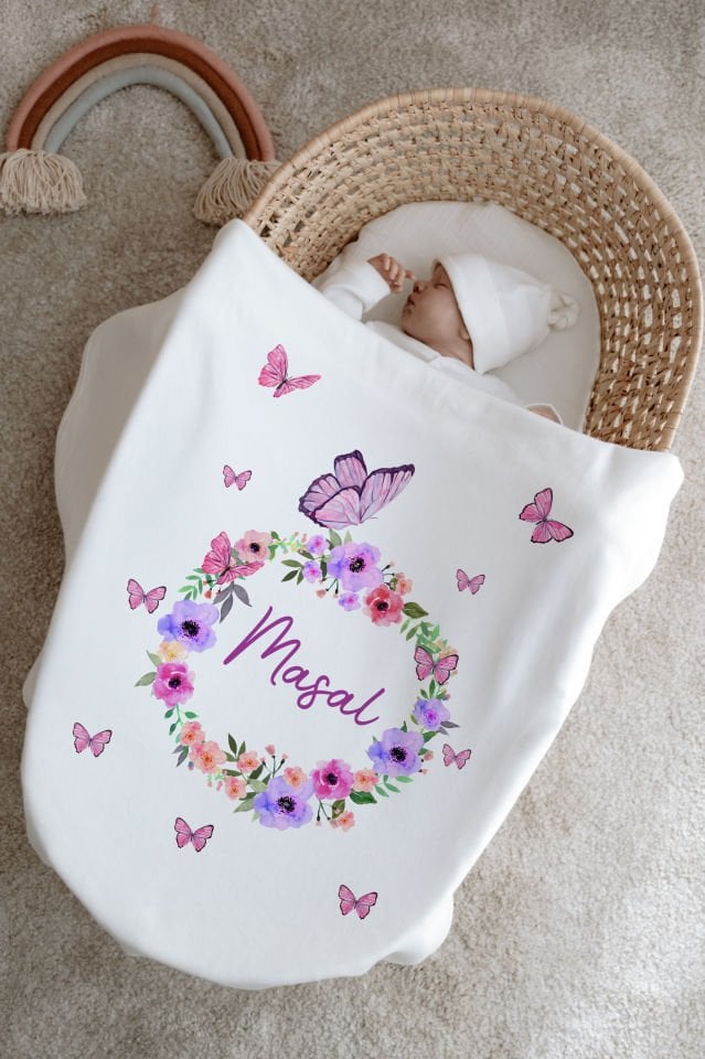 %100 Organik İsme Özel 6lı Hastane Çıkışı Tulum Set Çiçek