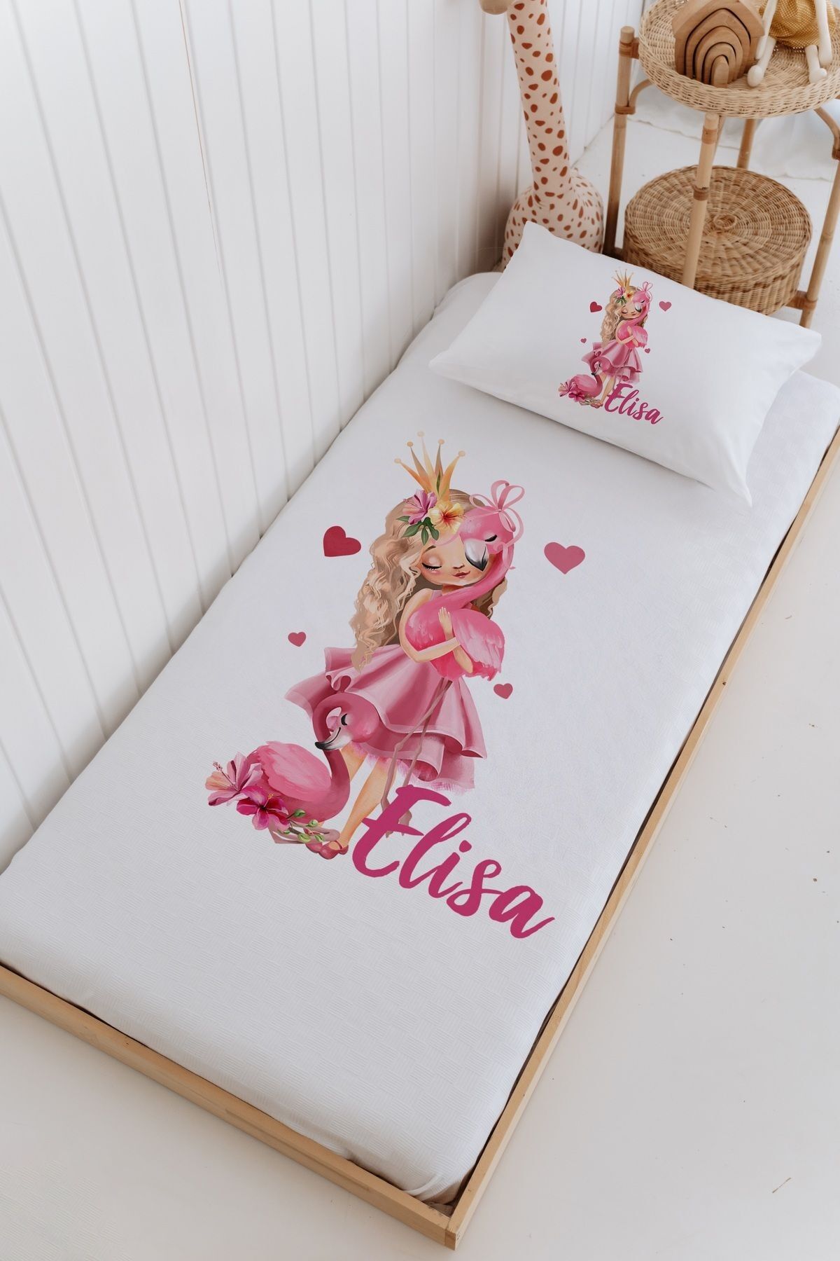 İsme Özel Bebek Ve Çocuk Tek Kişilik Pike Takımı (160 X 220cm)-Prenses