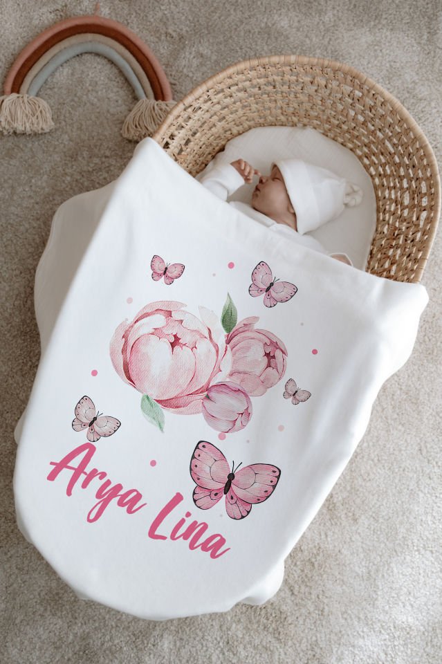 %100 Organik İsme Özel 6lı Hastane Çıkışı Tulum Set Çiçek