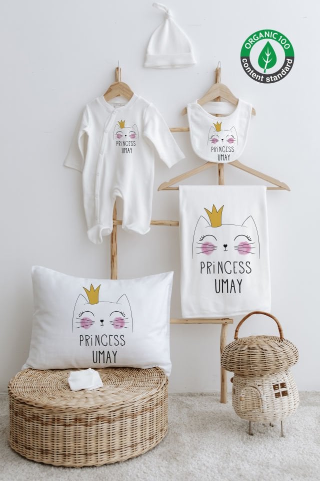 %100 Organik İsme Özel 6lı Hastane Çıkışı Tulum Set Prenses