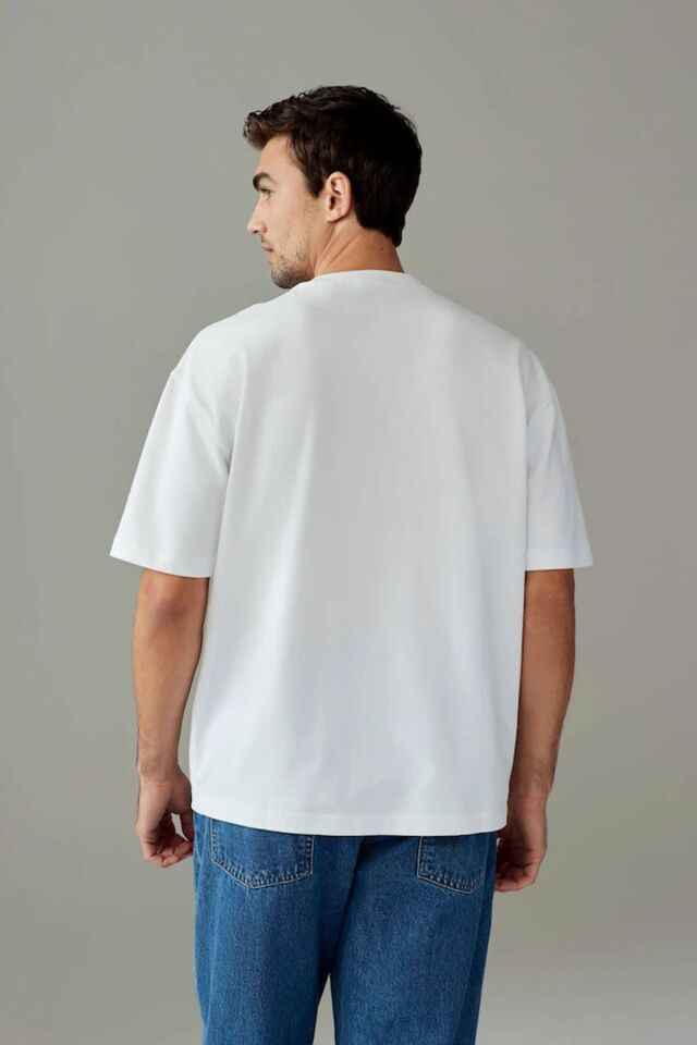 %100 Organik Pamuklu Oversize Basic Erkek  T-shirt