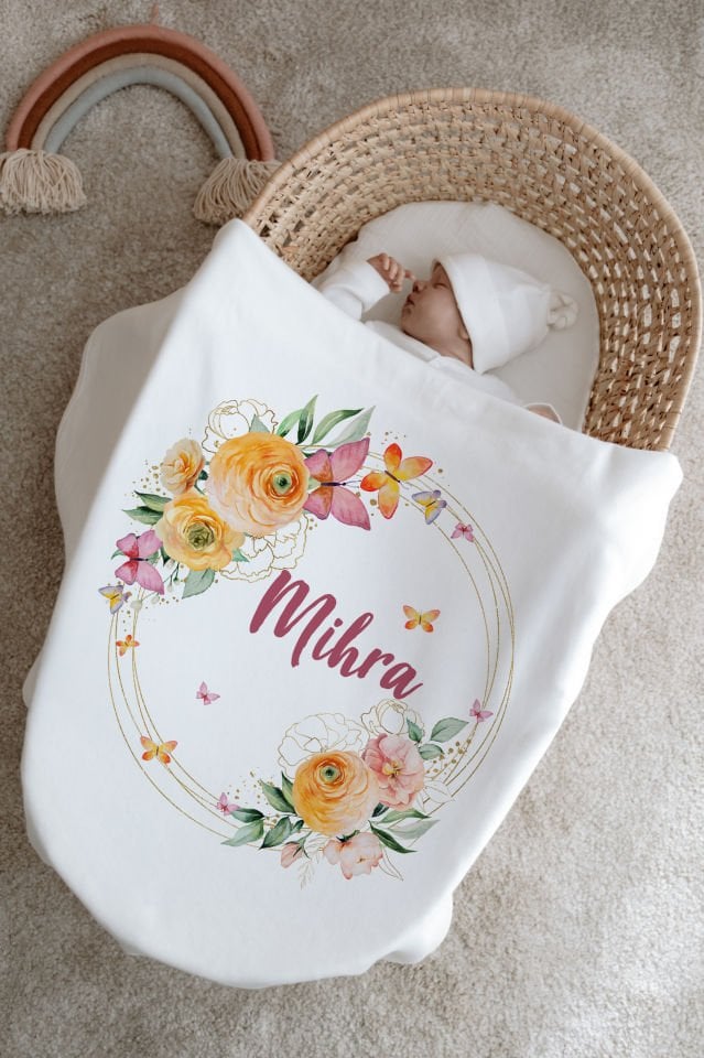 %100 Organik İsme Özel 6lı Hastane Çıkışı Tulum Set Çiçek