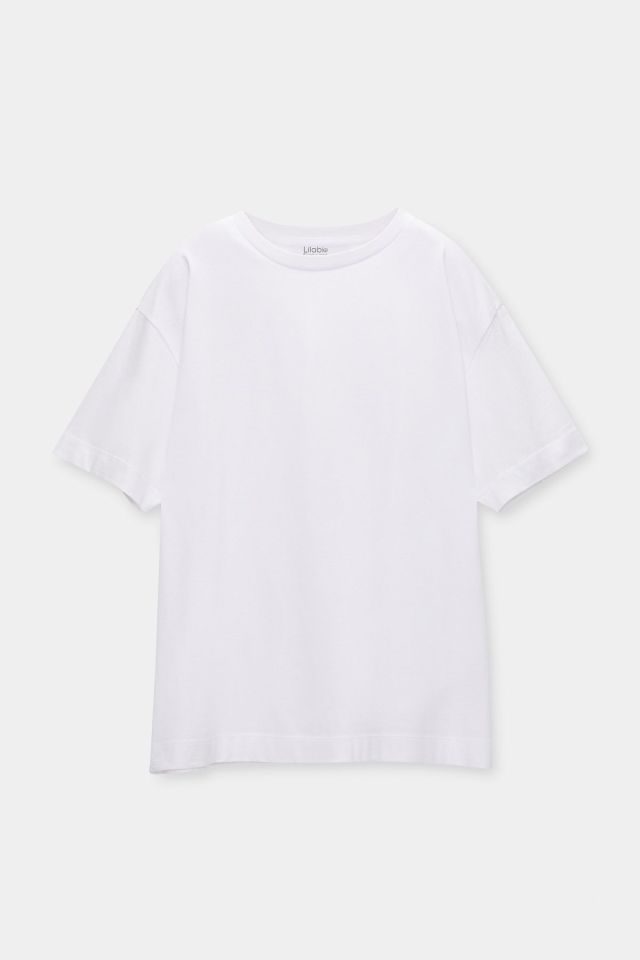 %100 Organik Pamuklu Oversize Basic Erkek  T-shirt M - Beyaz