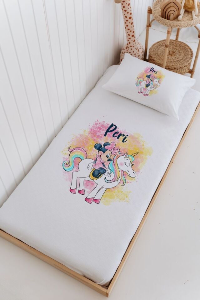 İsme Özel Bebek Ve Çocuk Tek Kişilik Pike Takımı (160 X 220cm)-Minnie Mouse