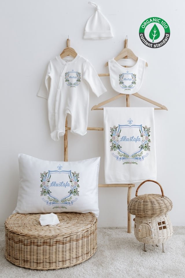 %100 Organik İsme Özel 6lı Hastane Çıkışı Tulum Set Çiçek