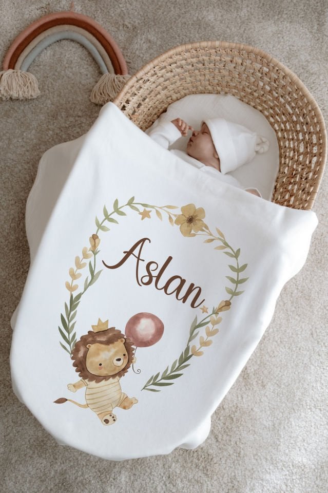 %100 Organik İsme Özel 6lı Hastane Çıkışı Tulum Set Aslan