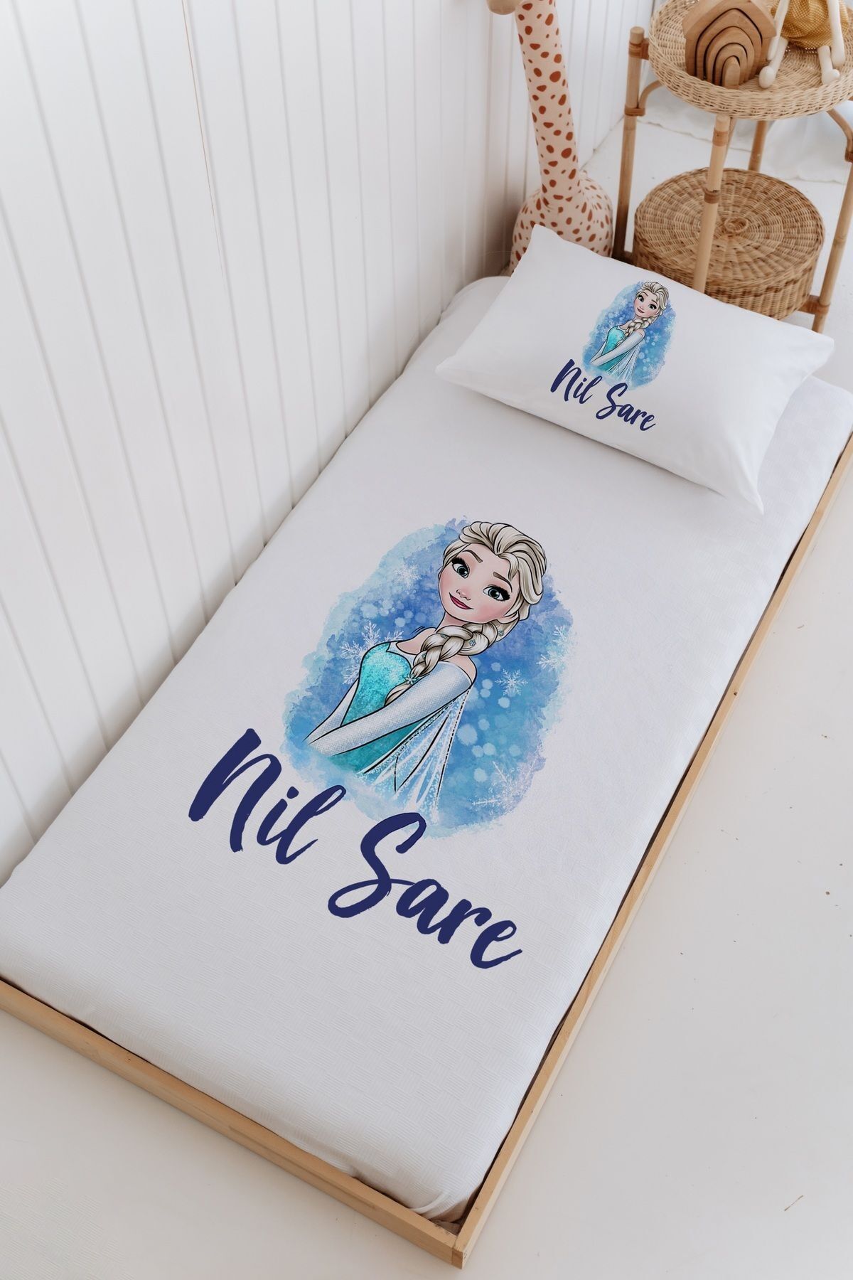 İsme Özel Bebek Ve Çocuk Tek Kişilik Pike Takımı (160 X 220cm)-Elsa