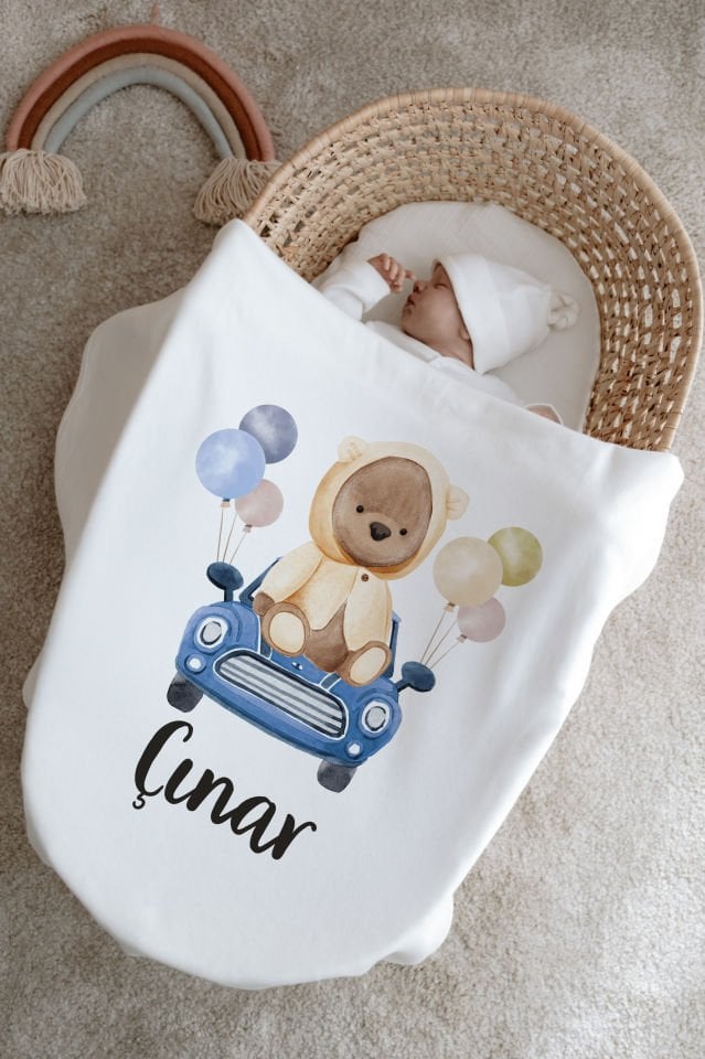 %100 Organik İsme Özel 6lı Hastane Çıkışı Tulum Set Ayıcık