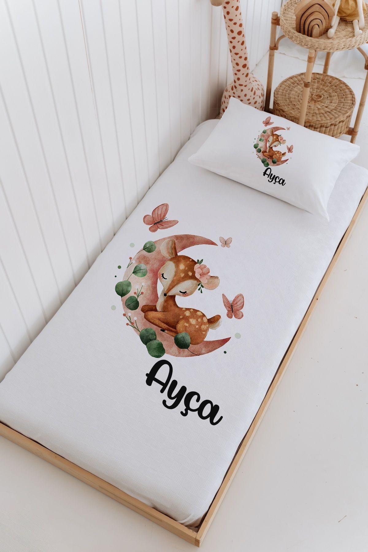 İsme Özel Bebek Ve Çocuk Tek Kişilik Pike Takımı (160 X 220cm)-Ceylan