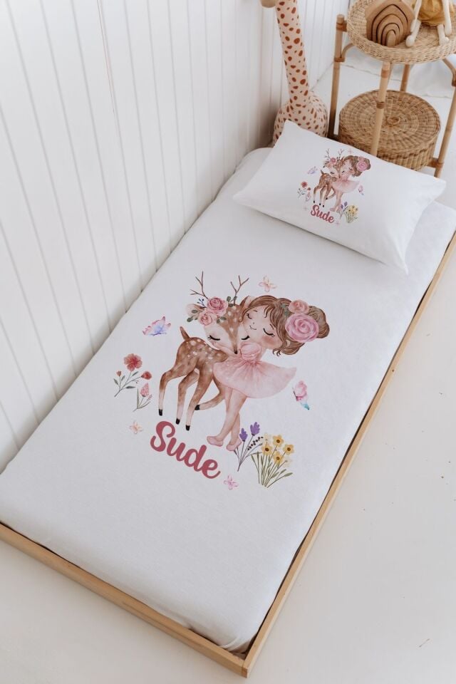 İsme Özel %100 Pamuk Bebek Ve Çocuk Tek Kişilik 165 X 225 Cm Pike Takımı-Balerin