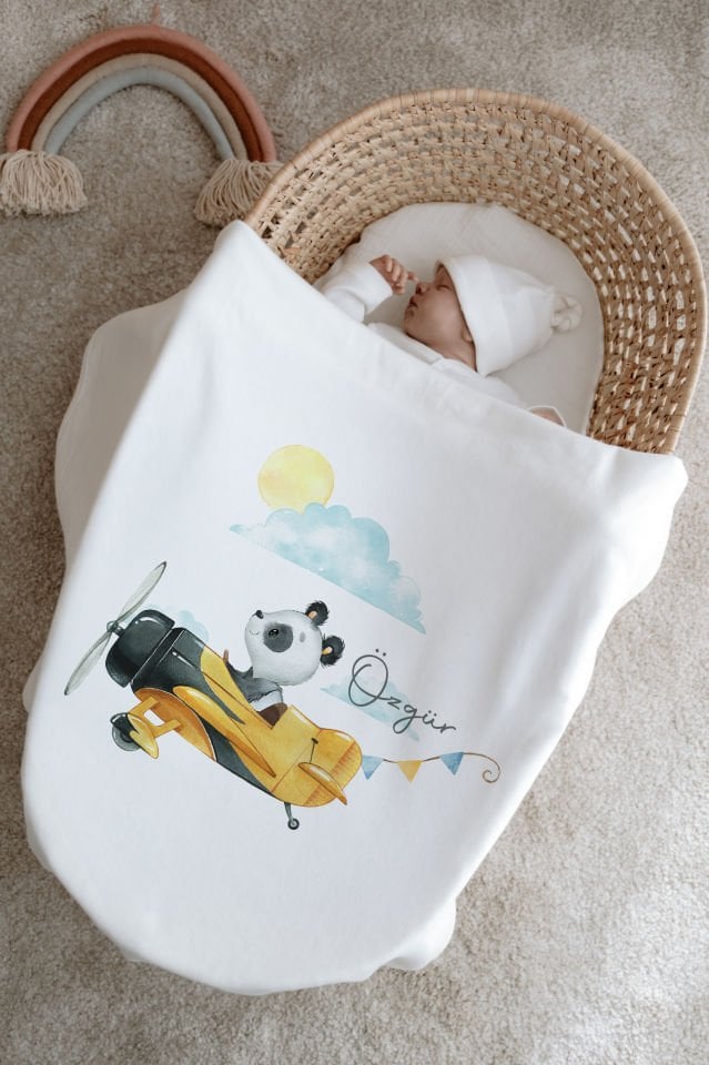 %100 Organik İsme Özel 6lı Hastane Çıkışı Tulum Set Panda
