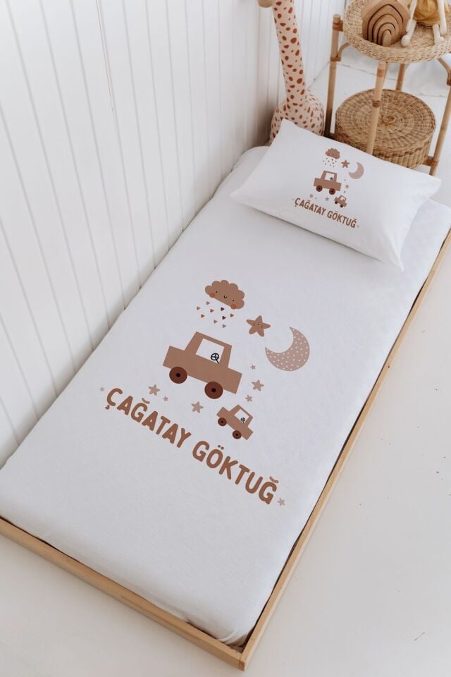 İsme Özel Bebek Ve Çocuk Tek Kişilik Pike Takımı (160 X 220cm)-Araba