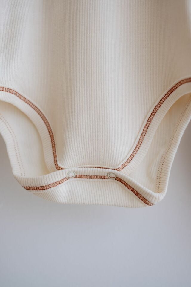 3lü Pamuklu Kaşkorse Kısa Kollu Body Set (Taş/Ekru/Kiremit)