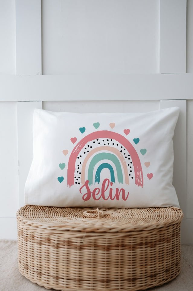 %100 Organik İsme Özel 6lı Hastane Çıkışı Tulum Set Gökkuşağı