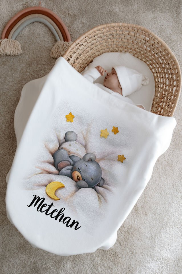 %100 Organik İsme Özel 6lı Hastane Çıkışı Tulum Set Ayıcık