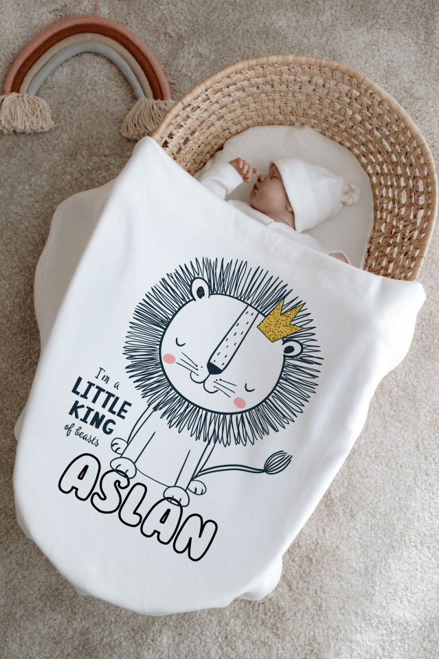%100 Organik İsme Özel 6lı Hastane Çıkışı Tulum Set Aslan